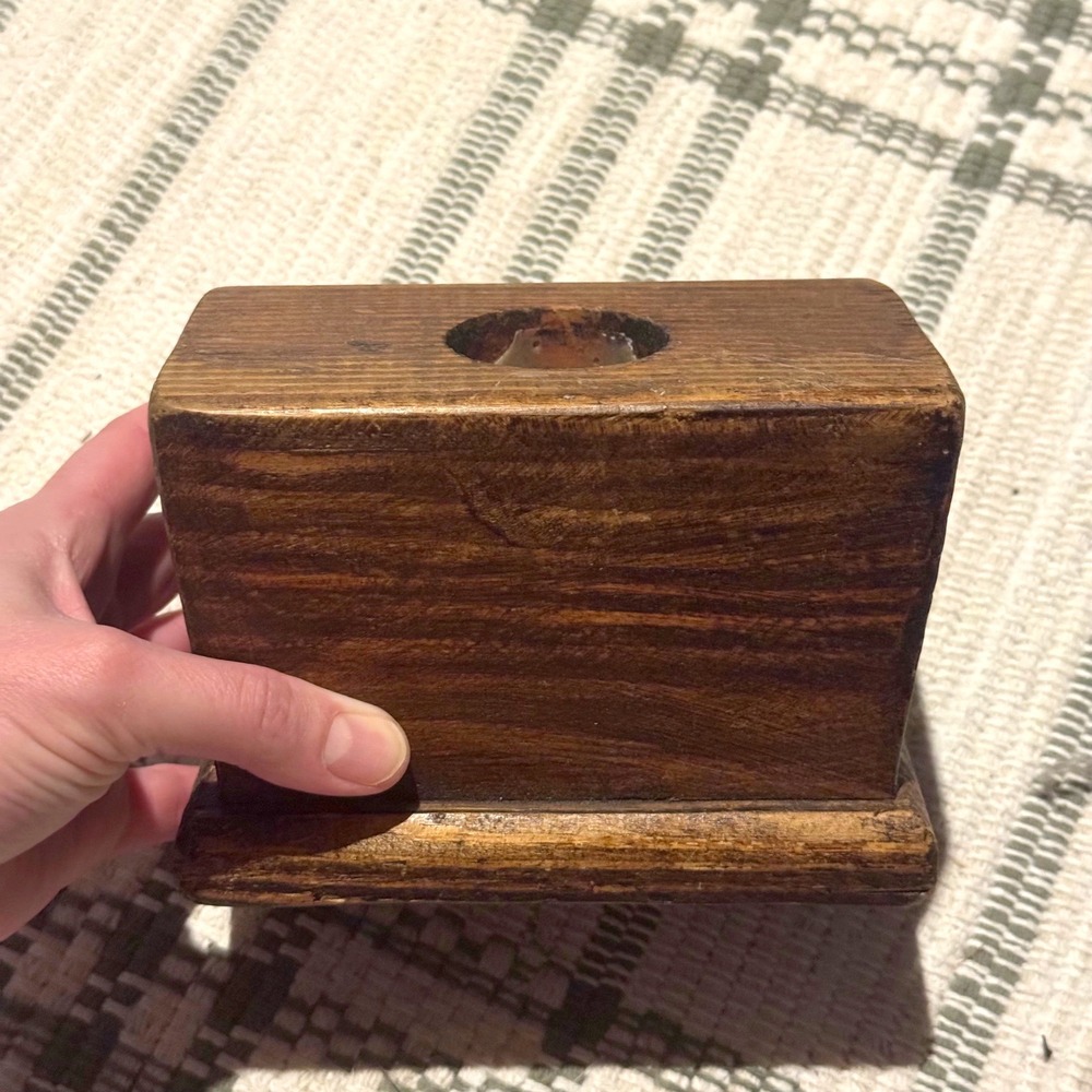 Vintage Rustic Wooden Tealight Candle Holder Primitive Decor